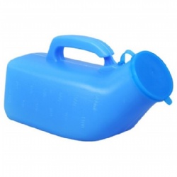 Portable incontinence male urine container