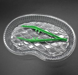 Disposable plastic kidney dish medicine tray